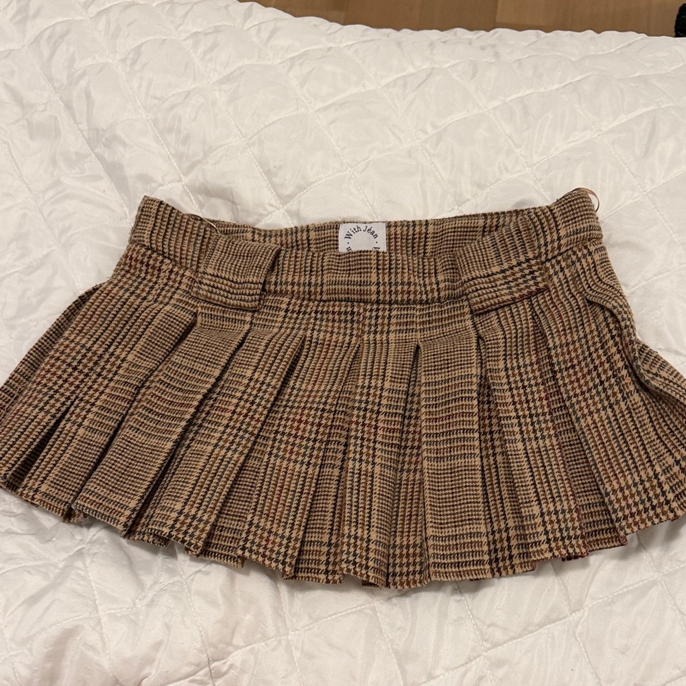 With Jean Hudson plaid 90s low rise mini skirt